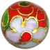 Cloisonne Porcelain Beads - Red Flower Round Shape.