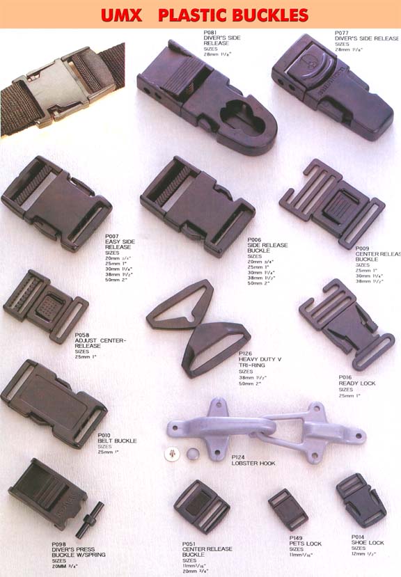 Plastic Buckle Series 1: Plastic Buckles, Tri-Rings, Locks, Pet Locks, Shoe Locks