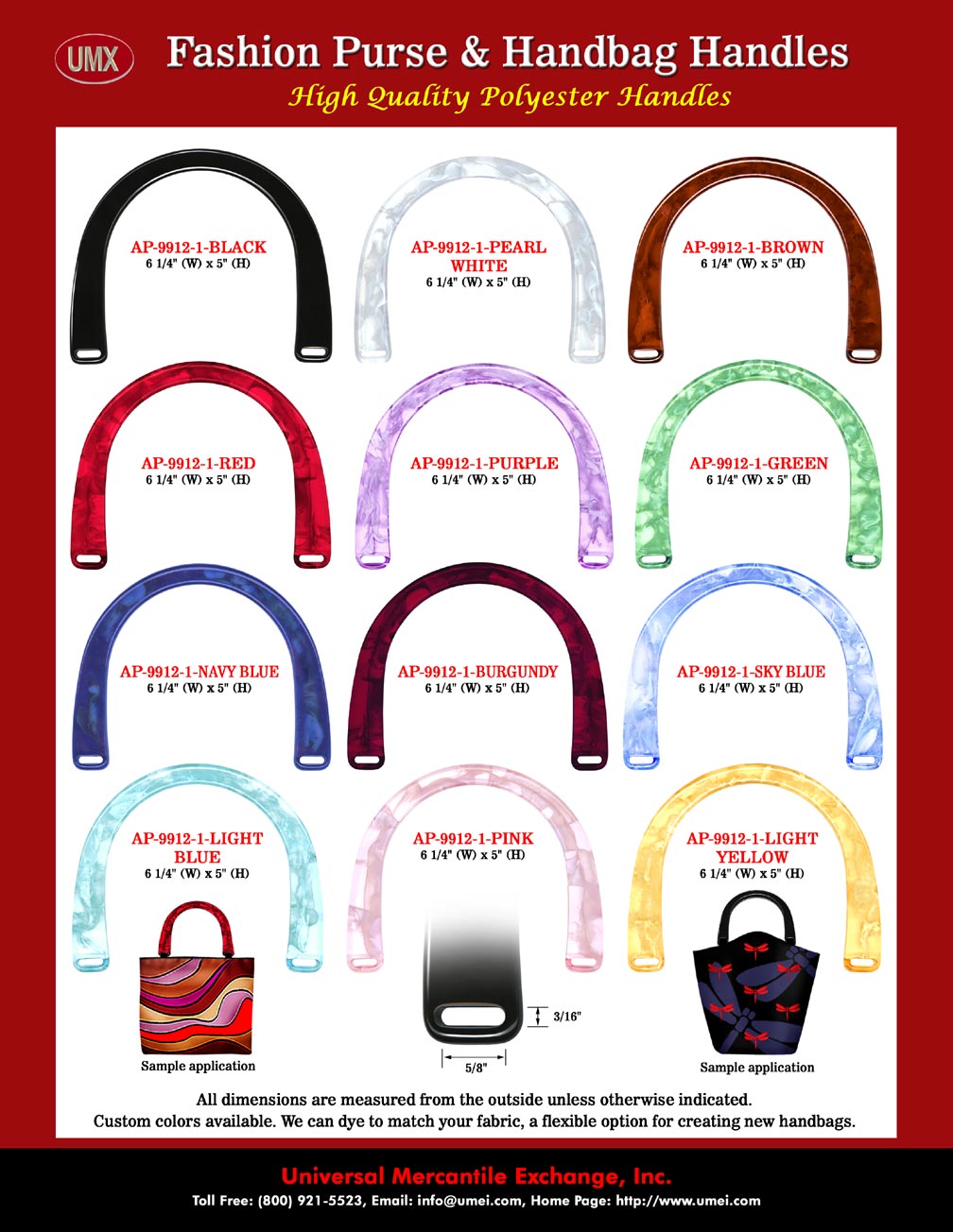 Your are viewing: UMX > Purse, Handbag, Cigar Box > Handles >  One Straight Purse Strap Hole Plastic Handles > Wholesale Plastic Handles: Wholesale Polyester Handles, Wholesale Fashion Handle Supplies.