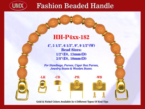 Beaded Designer Handbag Handle HH-P4xx-182 For Cigar Purse, Wooden Box