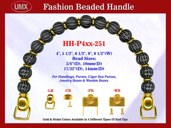 Beaded Handbag Handle: HH-P4xx-251 Purse Hardware For Designer Purses