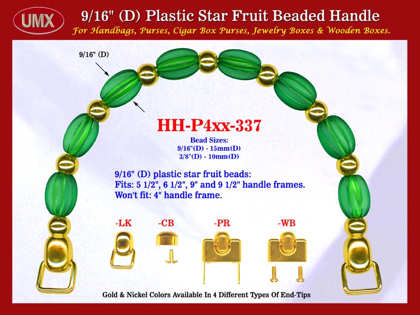 Wooden Box Purse Handle: Wooden Box Handles, Star Fruit Beads Wooden Box Purse Handle: Wooden Box Purses Handles - HH-Pxx-337