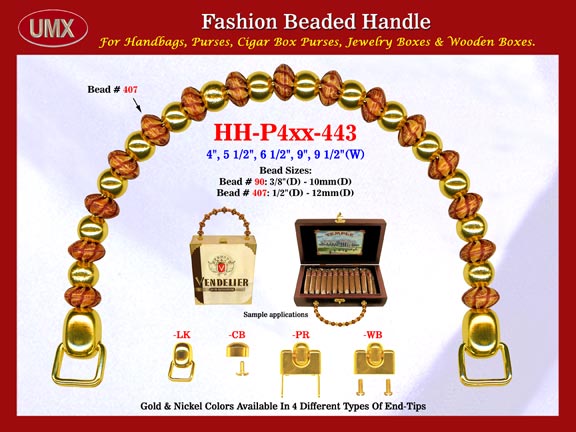 The wholesale handbag handles are fashioned from mixed spiral bead patterns crafted Bali beads and metal beads.