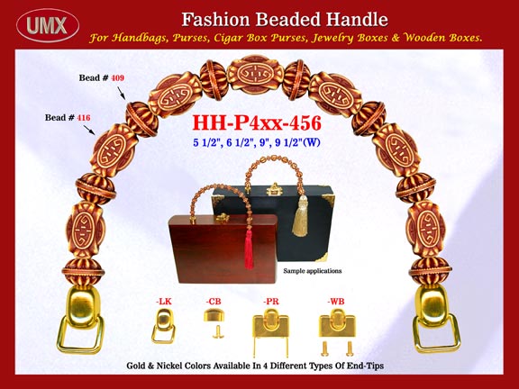 The wholesale designer purse handles are fashioned from mixed wholesale beads and saucer Beads.