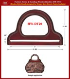 Red Wood Color Fashion Purse and Handbag Handle - Handmade D-Ring Wooden HW-DT20