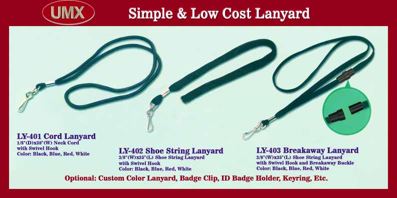 Cheap Badge Lanyard, Simple Neck Lanyard, Basic Neck Lanyard with Cheap Low Cost