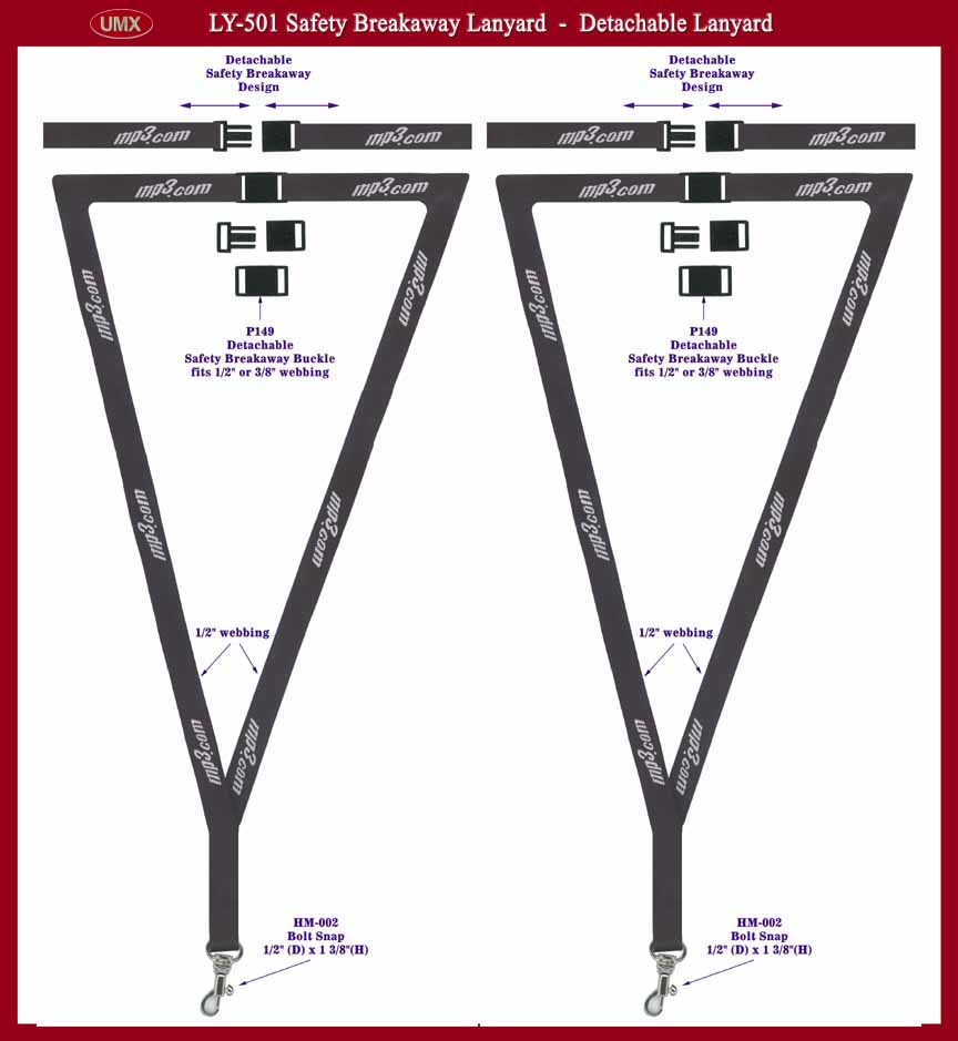 LY-501 The Easy Break away Lanyard and Detachable Safety Lanyard