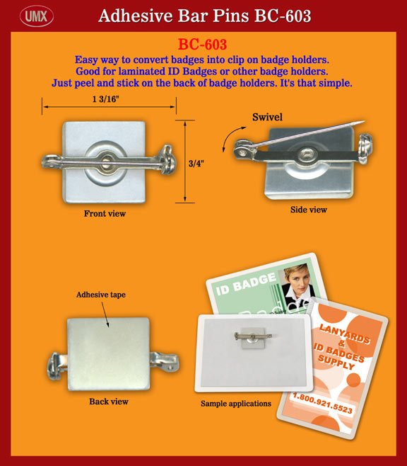 Adhesive Badge Clips with Adhesive Tapes