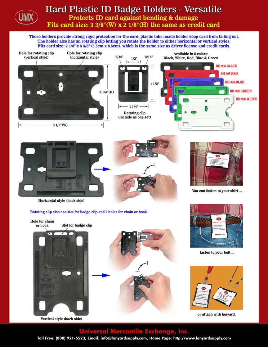 The clips can be rotated to horizontal or vertical position 