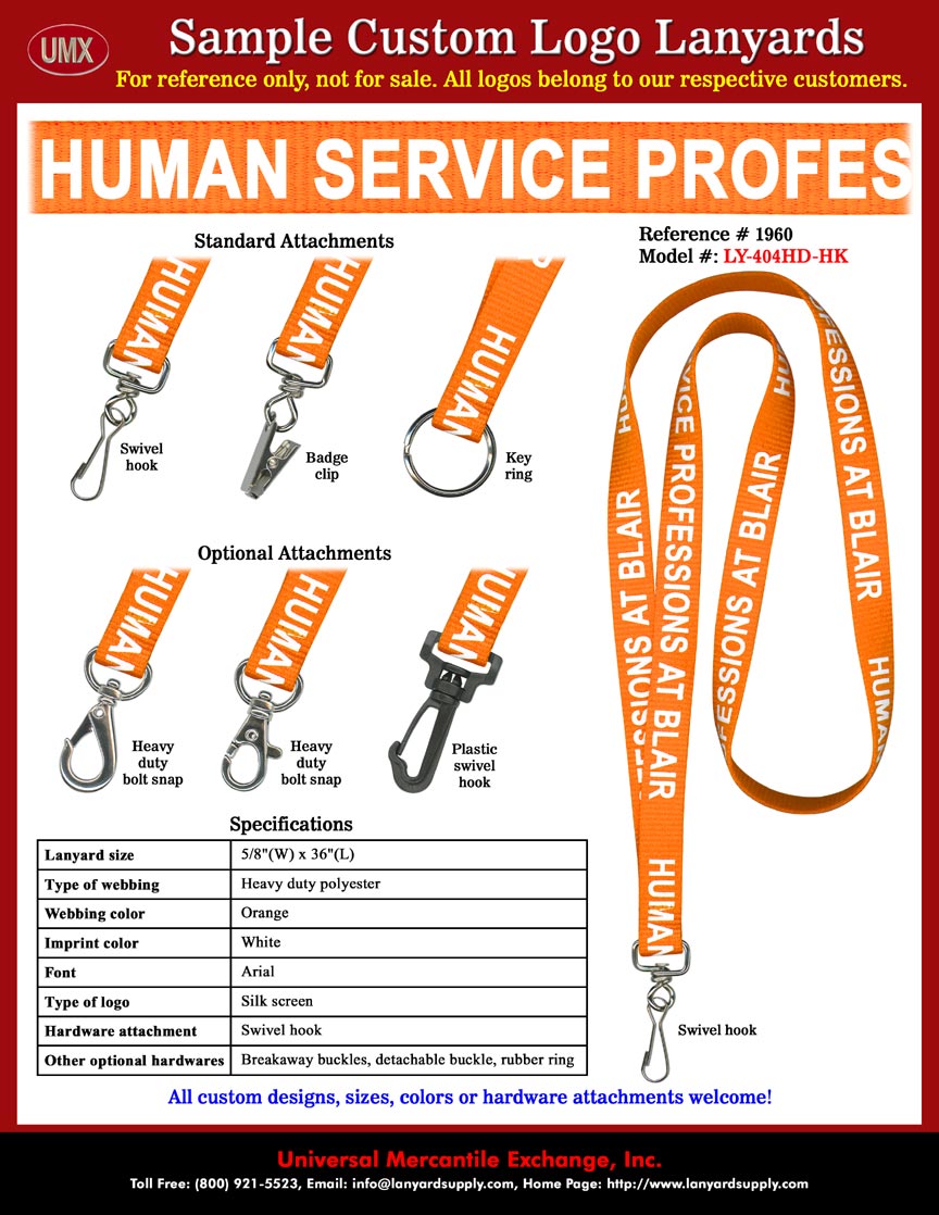 5/8" Custom Printed Montgomery Blair High School Human Service Professions Academy - Human Service Professions At Blair Lanyards.