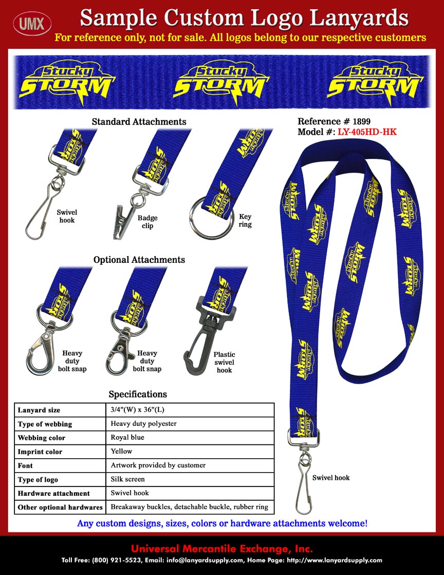 3/4" Custom Printed Lanyards:  Stucky Storm - Stucky Middle School Lanyards.